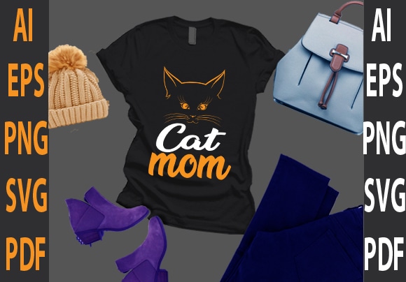 Cat mom t shirt vector file