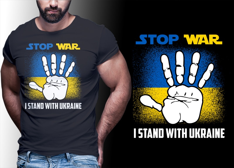 61 Ukraine Tshirt Design Bundle stand with ukraine