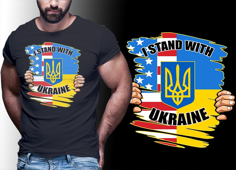 61 Ukraine Tshirt Design Bundle stand with ukraine