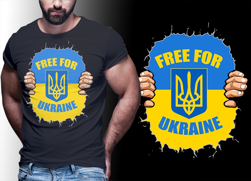 61 Ukraine Tshirt Design Bundle stand with ukraine