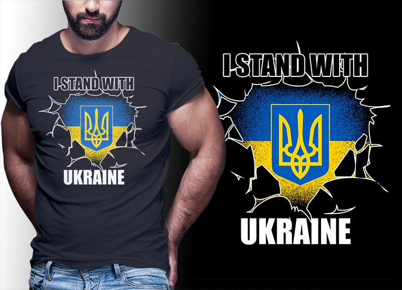 61 Ukraine Tshirt Design Bundle stand with ukraine