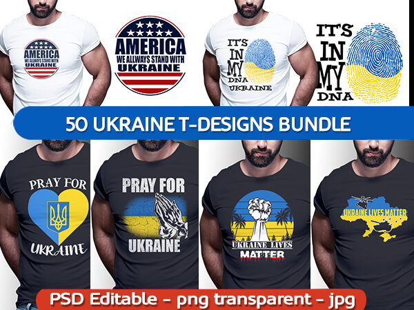 49 ukraine tshirt design bundle editable