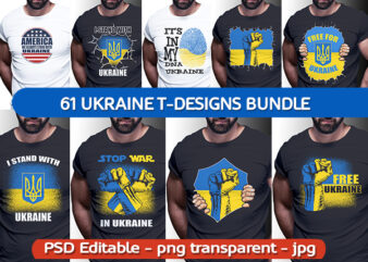 61 Ukraine Tshirt Design Bundle stand with ukraine