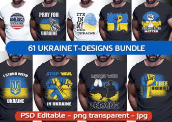 61 Ukraine Tshirt Design Bundle Editable