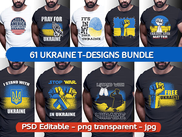61 ukraine tshirt design bundle editable