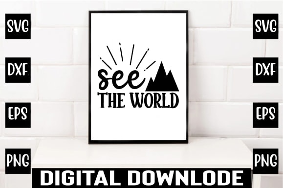 See the world t shirt template vector