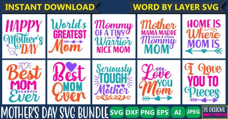 Mother’s Day SVG Bundle Vol.2