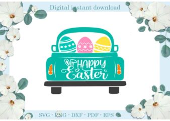 Happy Easter Day Colorful Easter Egg Diy Crafts Easter Egg Svg Files For Cricut, Easter Sunday Silhouette Easter Basket Sublimation Files, Cameo Htv Print