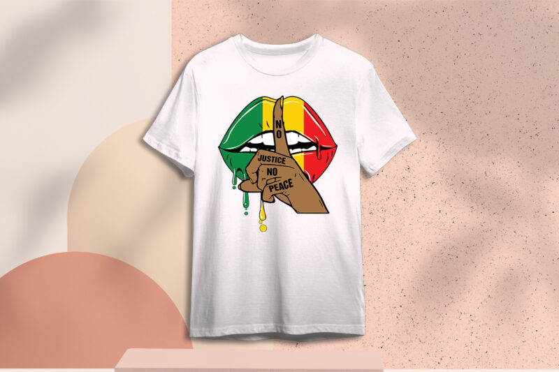 African Glossy Lips No Justice No Peace SVG Files