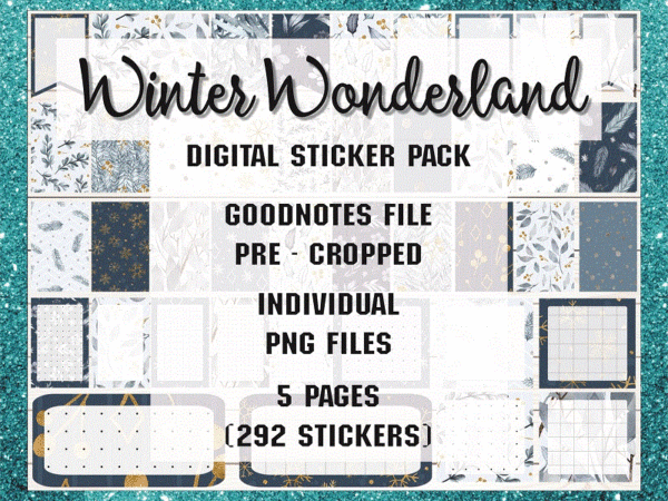 Holiday Planner Sticker for Goodnotes Notability December Digital Stickers Christmas Planner Stickers Winter Wonderland Planner Stickers