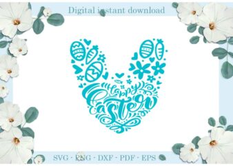 Happy Easter Day Bunny Carrot Easter Egg Diy Crafts Bunny Svg Files For Cricut, Easter Sunday Silhouette Easter Basket Sublimation Files, Cameo Htv Print graphic t shirt