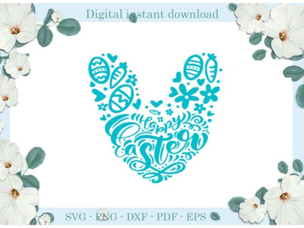 Happy easter day bunny carrot easter egg diy crafts bunny svg files for cricut, easter sunday silhouette easter basket sublimation files, cameo htv print graphic t shirt