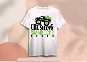 St Patrick Day Crusing Shamrocks Truck Leaves Diy Crafts Svg Files For Cricut, Silhouette Sublimation Files, Cameo Htv Prints t shirt template vector