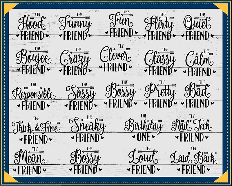 20+ Friends Matching Bundle SVG, Friends Svg Bundle, Responsible Friend, Funny Friend, Clever Friend, Friends Matching Quotes, Cut Files 859899630