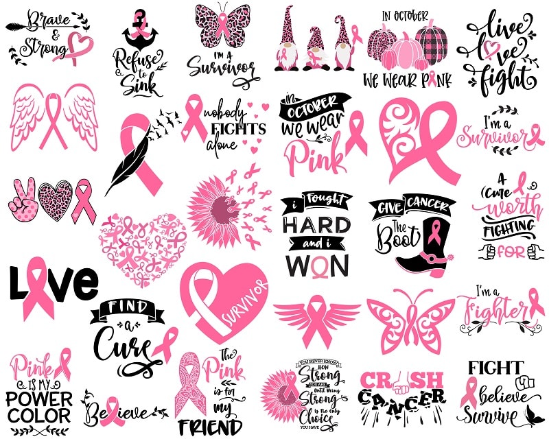 Breast Cancer SVG Bundle, Cancer SVG, Cancer Awareness, Ribbon, Breat Cancer Shirt 882312143