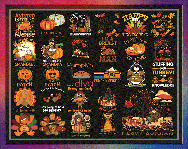 Bundle 27 Thanksgiving Png, Turkey Png, Thanksgiving Turkey, Thankful Png, Blessed Png, Autumn Png, Fall Png Designs, digital download 886828155