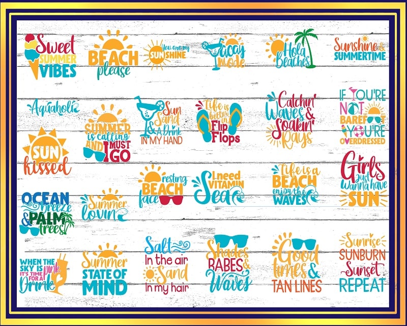 25 Summer Quotes SVG Bundle, Sweet Summer Vibes Bundle, Hola Beaches Cut File, Summer Clipart, Printable, Commercial Use, Instant Download 775219310