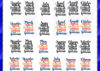 24 Birthday Months SVG Bundle | Commercial Use Vector, January February March April May June July August September October November December 676827985