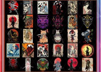 Combo 42 Designs Samurai Png, Samurai Bundle, Vintage Samurai Retro Png, Japan, Mask Demon Warrior Png digital PNG, Digital Download 925279227
