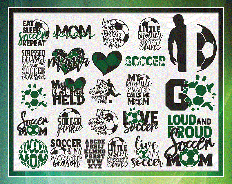 24 Soccer SVG Bundle, Love Soccer SVG Cut Files, Commercial, Printable Vector, Soccer Mom, Live Love Soccer, Shirt Print, Instant Download 802338894