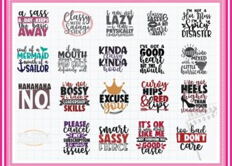 20 Designs Sassy Bundle SVG, Sassy Quotes svg, Sassy T-shirt Svg, Bossy Svg, Classy Svg, Sarcastic Svg, DXF Files, Cut Files, Commercial Use 712410788