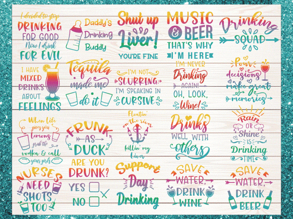 Bundle 26 drinking sayings, drinking quotes svg, drinking clipart, alcohol sayings sublimation, party svg files, drunk png, digital download 854700726 t shirt template