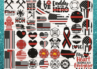 49 Firefighter Thin Red Line SVG Bundle, Distressed Flag, Wife, Mom, Maltese Cross, Daddy, Back the Red, Firefighter Heart, digital files 867276318