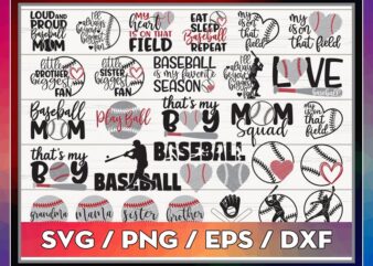 Baseball SVG Bundle, Baseball Mom SVG, Baseball Fan SVG, Baseball Shirt, Baseball Love Svg, Cut Files, Commercial use, Digital Download 791314149 t shirt template