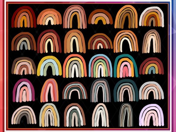 Bundle 60 abstract rainbow clipart, modern rainbows, boho rainbow art, nursery art, neutral wall, baby shower, pastel rainbow, scandinavian 796756336 t shirt template