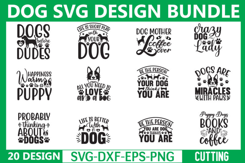 Dog svg bundle t shirt vector illustration