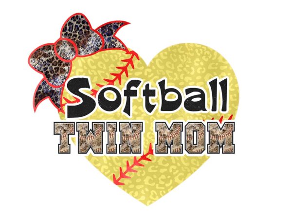 Softball thin mom heart tshirt design