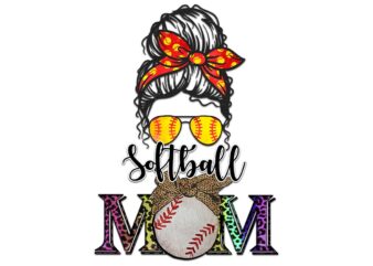 Softball Mom Leopard Tshirt Design