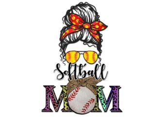 Softball Mom Leopard Tshirt Design