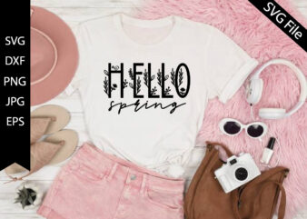 hello spring graphic t shirt