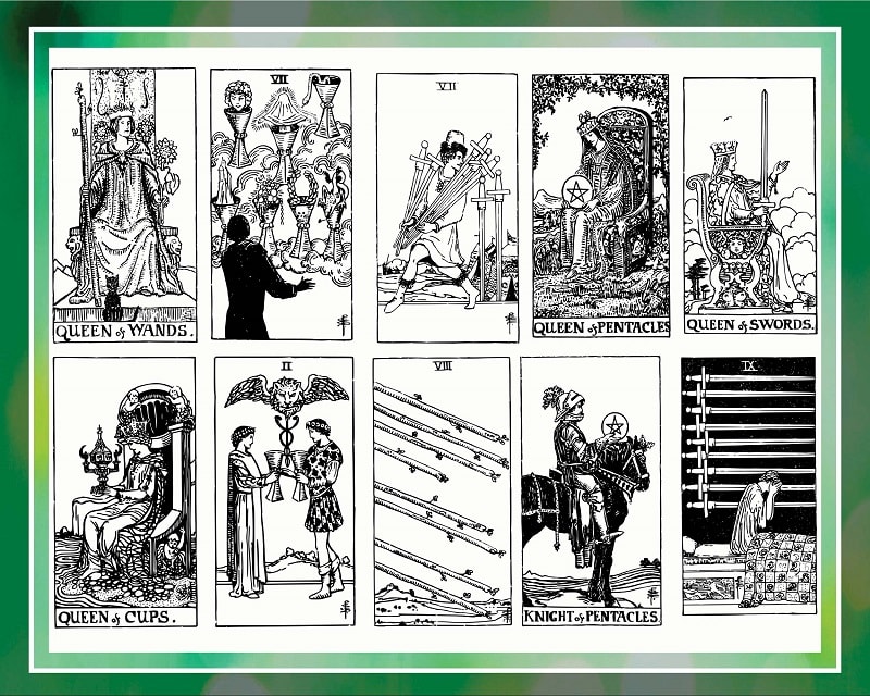 Printable Set of 78 Rider Waite Tarot Cards, Full Size Complete Deck,  Digital Downloads for Printing at Home 