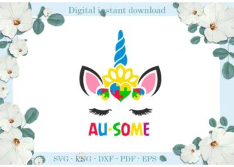 Autism Unicorn Puzzle Gifts Diy Crafts Svg Files For Cricut, Silhouette Sublimation Files, Cameo Htv Print t shirt vector