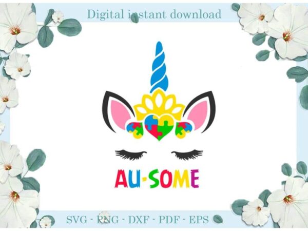 Autism unicorn puzzle gifts diy crafts svg files for cricut, silhouette sublimation files, cameo htv print t shirt vector