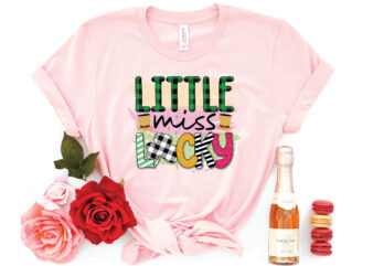 little miss lucky sublimation t shirt vector graphic