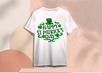 Happy St Patrick Day Three Leaf Clover With Leprechaun Hat Diy Crafts Svg Files For Cricut, Silhouette Sublimation Files, Cameo Htv Prints