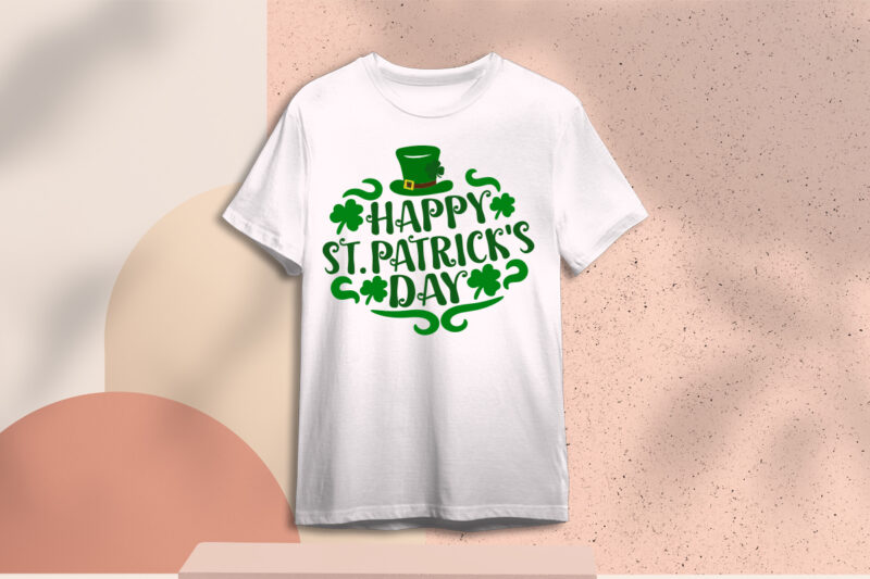 Happy St Patrick Day Three Leaf Clover With Leprechaun Hat Diy Crafts Svg Files For Cricut, Silhouette Sublimation Files, Cameo Htv Prints