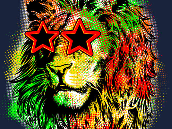 Colorfull lion illustration graphic