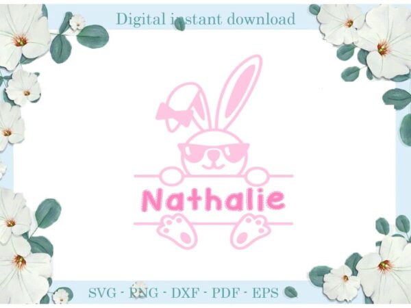 Happy easter day gifts pink bunny nathalie diy crafts bunny svg files for cricut, easter sunday silhouette trending sublimation files, cameo htv print graphic t shirt