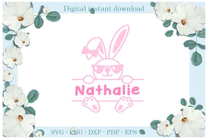 Happy Easter Day Gifts Pink Bunny Nathalie Diy Crafts Bunny Svg Files For Cricut, Easter Sunday Silhouette Trending Sublimation Files, Cameo Htv Print