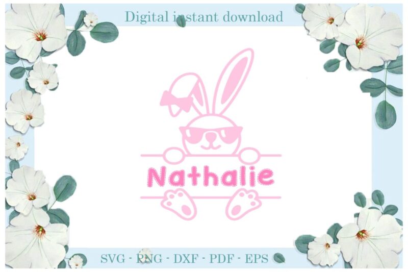 Happy Easter Day Gifts Pink Bunny Nathalie Diy Crafts Bunny Svg Files For Cricut, Easter Sunday Silhouette Trending Sublimation Files, Cameo Htv Print
