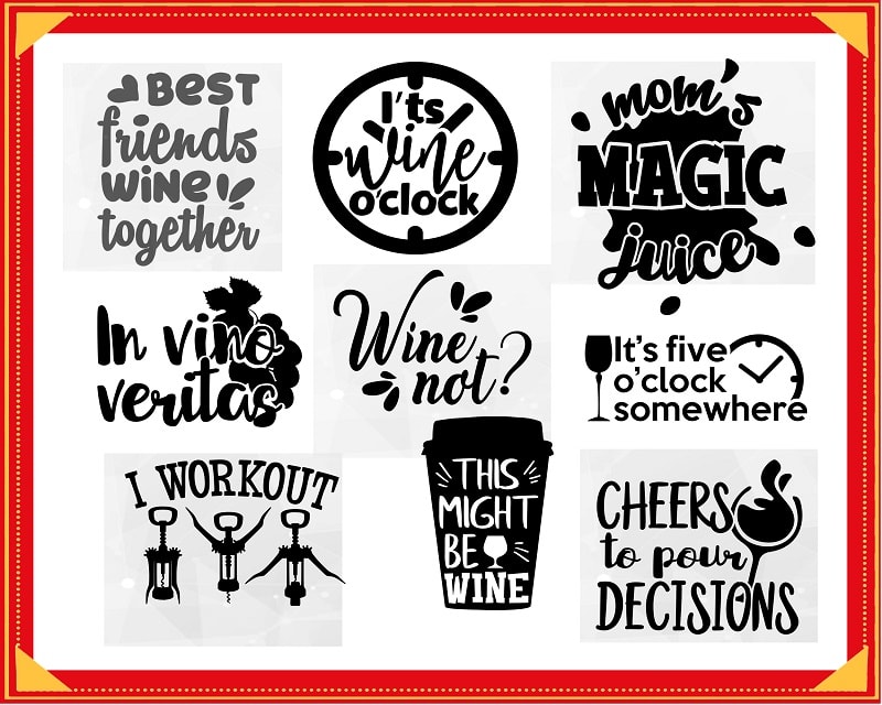 30 Wine Quotes SVG Bundle, Jesus Touched My Water, Funny Wine Quotes, Wine Diva Cut File, Wine Clip Art, Commercial Use, Instant Download 573034719