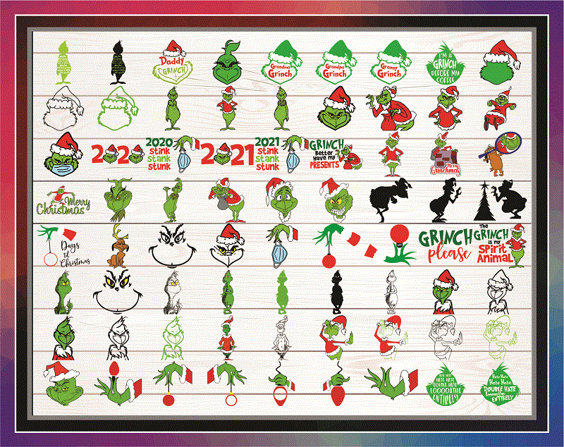 546 Christmas svg Bundle, Grinch svg, Grinch Face svg, Grinch Mask, Grinch Baby, dxf, png,Santa,Shirt,Cricut,Cut File, Hand Holding Ornament 906847237