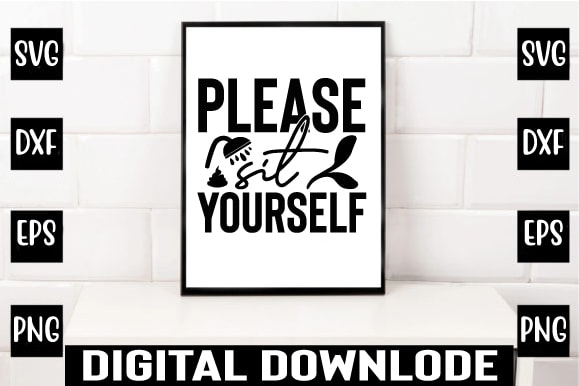 Please sit yourself t shirt illustration