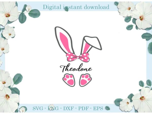 Easter day gifts easter bunny theodone diy crafts bunny svg files for cricut, easter sunday silhouette easter basket sublimation files, cameo htv print vector clipart