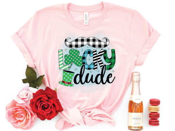Lucky dude sublimation t shirt vector graphic