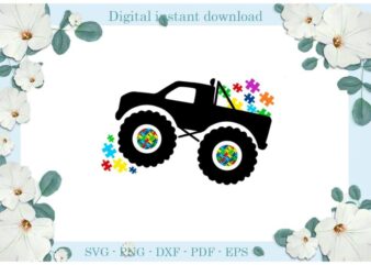 Autism Day Gifts, Truck Puzzle Gifts Diy Crafts Svg Files For Cricut, Silhouette Sublimation Files, Cameo Htv Print